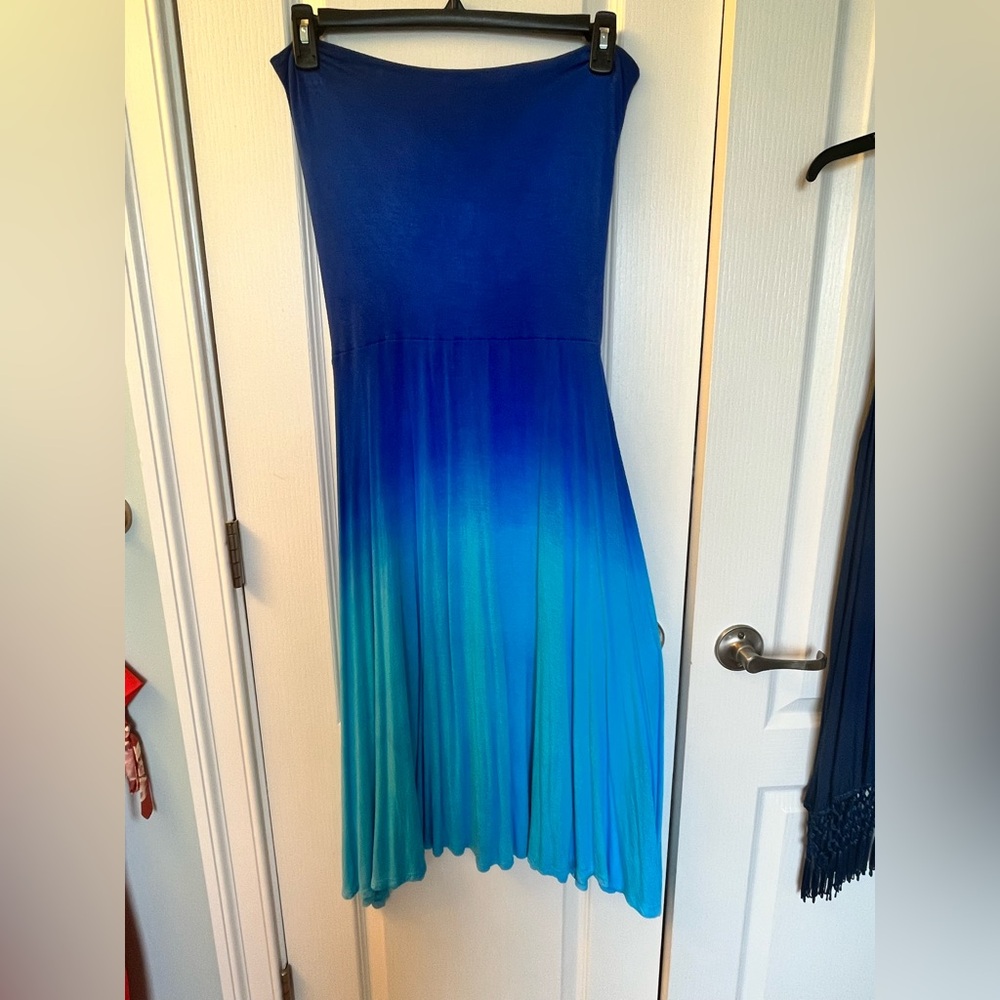 Beautiful blue ombre halter dress or skirt sz M